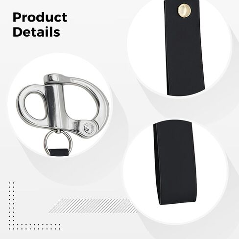 Generic Hook Snap Spring Fixed 316 Steel Stainless 2 Pcs Belt Style, Release Quick Clip Locking Automatic, Gear Firefighter for Snap Duty Heavy, Includes Lanyard Leather, 2 in (5.2 Cm) in Saudi Arabia