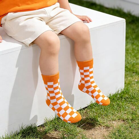 زوجان من جوارب الأطفال باللونين البرتقالي والأبيض، ملابس شبابية من القطن والألياف اللدنة لمحبي تينيسي فولز وخريجي الجامعة، مقاس 9-12 in Kuwait