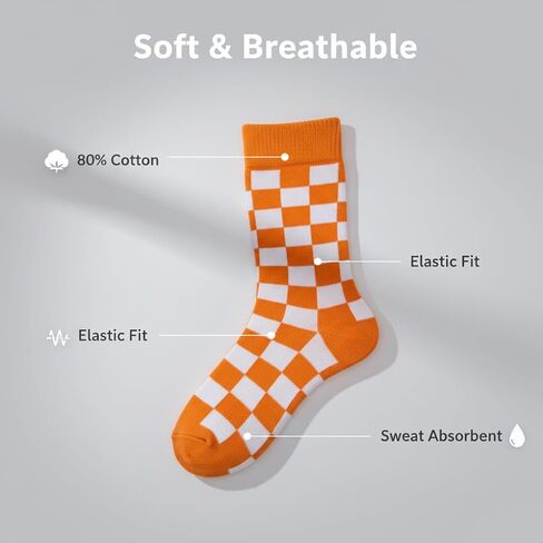 زوجان من جوارب الأطفال باللونين البرتقالي والأبيض، ملابس شبابية من القطن والألياف اللدنة لمحبي تينيسي فولز وخريجي الجامعة، مقاس 9-12 in Kuwait