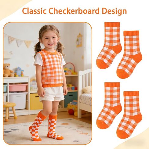 زوجان من جوارب الأطفال باللونين البرتقالي والأبيض، ملابس شبابية من القطن والألياف اللدنة لمحبي تينيسي فولز وخريجي الجامعة، مقاس 9-12 in Kuwait