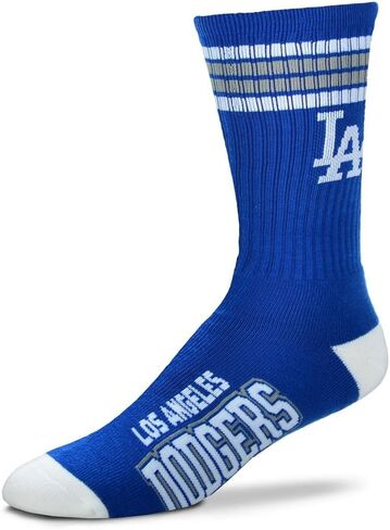 For Bare Feet Los Angeles Dodgers 4 Stripe Crew Socks Men's Size Large 10-13 in Saudi Arabia