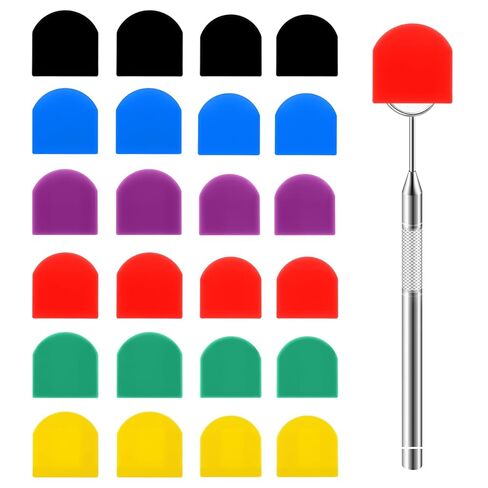 24 Pcs Dental Mirror Cover Color Code Autoclavable up to 375f Assorted Dental Color-code Mirror Covers Silicone for Teeth Oral Care Tool Household Care Tools in Saudi Arabia