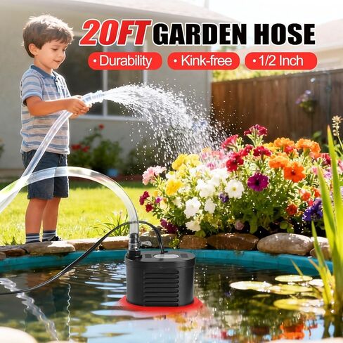 مضخة غطاء حمام السباحة، مضخة مياه 850 جالون في الساعة لتصريف حمام السباحة مع 4 محولات خرطوم، خرطوم تصريف 20 قدمًا، سلك طاقة 25 قدمًا، مضخات غطاء حمام السباحة فوق الأرض لتصريف أغطية حمام السباحة والبرك والأحواض (أحمر) in Kuwait