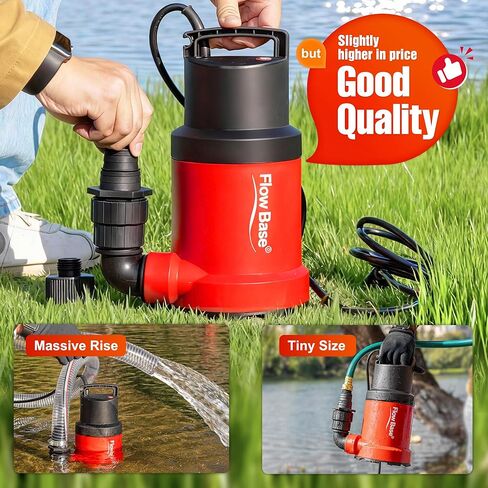 1HP 5000GPH Sump Pump - Clean/Dirty Water Portable Transfer Submersible Pump for Swimming Pool, Garden Pond, Basement with 10ft Power Cord,Remove Water Level Down to 0.2" in Saudi Arabia