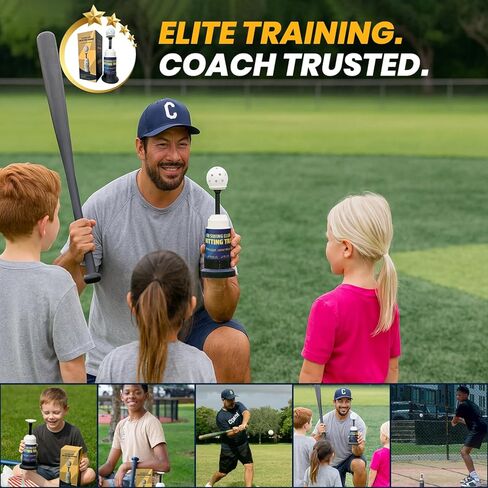 Pop-Up Baseball Trainer for Hitting Practice, Pro Hitting Training Equipment with Ball Launcher Action, Skill Development Tool for Timing & Contact in Kuwait