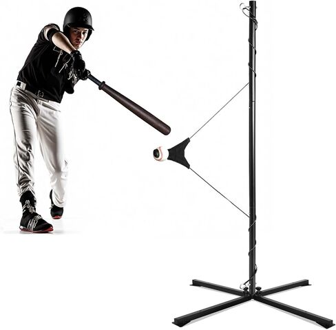 Portable Hitting Trainer For Baseball&Softball,Auto-Reset Baseball Swing Trainer With Real Ball And Stand, Adjustable Baseball Training Station,Softball Swing Trainer Solo Practice Improve Power,Speed in Saudi Arabia