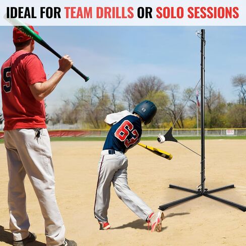 Portable Hitting Trainer For Baseball&Softball,Auto-Reset Baseball Swing Trainer With Real Ball And Stand, Adjustable Baseball Training Station,Softball Swing Trainer Solo Practice Improve Power,Speed in Saudi Arabia