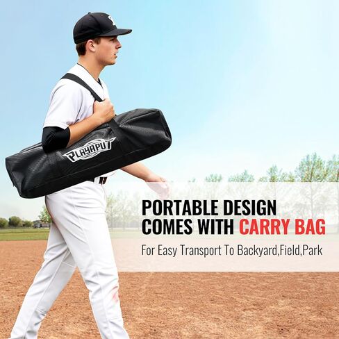 Portable Hitting Trainer For Baseball&Softball,Auto-Reset Baseball Swing Trainer With Real Ball And Stand, Adjustable Baseball Training Station,Softball Swing Trainer Solo Practice Improve Power,Speed in Saudi Arabia