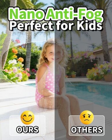 Swim Goggles 2 Pack Anti-Fog Anti-UV Wide View No Leakage Swimming Goggles for Kids 3-15 with Earplugs in Kuwait