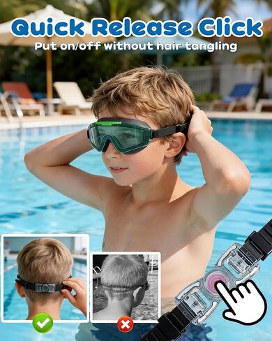 Freela 2 Pack Kids Swim Goggles for 8-16, Anti-Fog UV Protection Extra Silicone Layer Swimming Goggles for Youth Boys Girls in Saudi Arabia