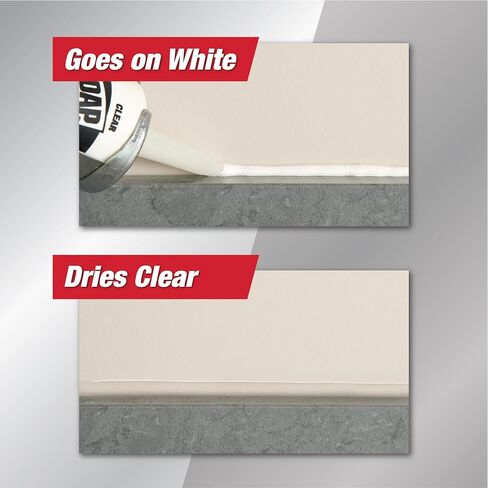 DAP Kwik Seal Plus Kitchen & Bath Adhesive Sealant, Clear, 5.5 Oz (7079818546) in Saudi Arabia