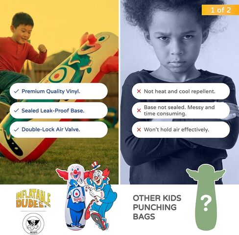 INFLATABLE DUDES Bozo The Clown 47 Inches – The Original Bop Bag Design | Kids Punching Bag | Already Filled with Sand | Punching Bag for Kids | Target | His Nose Squeaks! - (Officially Licensed) in Kuwait