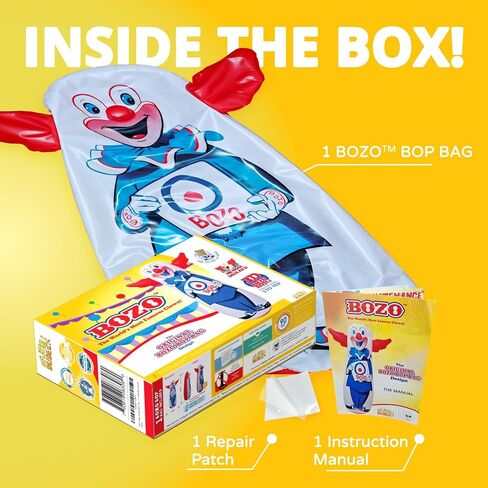 INFLATABLE DUDES Bozo The Clown 47 Inches – The Original Bop Bag Design | Kids Punching Bag | Already Filled with Sand | Punching Bag for Kids | Target | His Nose Squeaks! - (Officially Licensed) in Kuwait