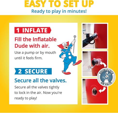 INFLATABLE DUDES Bozo The Clown 47 Inches – The Original Bop Bag Design | Kids Punching Bag | Already Filled with Sand | Punching Bag for Kids | Target | His Nose Squeaks! - (Officially Licensed) in Kuwait