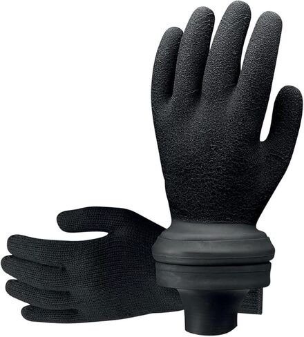 ScubaPro Easy-Don Waterproof Scuba Diving Gloves (Black, Medium) in Kuwait