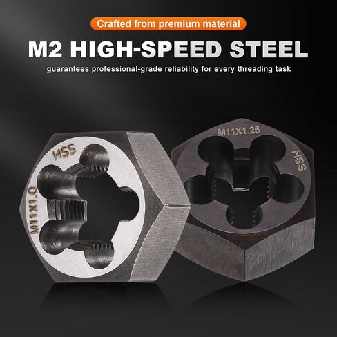 M12 x 1.5 Standard Hex Die Right Hand Metric Machine Threaded High Speed Steel for Threading Cutting Carbon Steel, Alloy Steel, Stainless Steel, Copper, Aluminum in Saudi Arabia