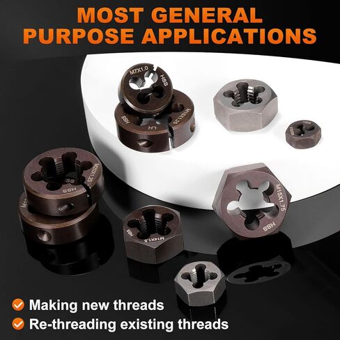 M12 x 1.5 Standard Hex Die Right Hand Metric Machine Threaded High Speed Steel for Threading Cutting Carbon Steel, Alloy Steel, Stainless Steel, Copper, Aluminum in Saudi Arabia