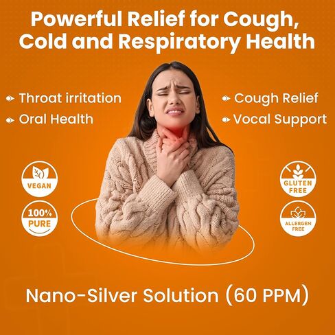 OPTIVIDA Nano Colloidal Silver Lozenges 60 PPM - Organic Cough Drops for Adults - Soothing Natural Honey Sore Throat Lozenges for Immune Support - Cold & Cough Relief Formula for Adults & Kids - 27ct in Kuwait