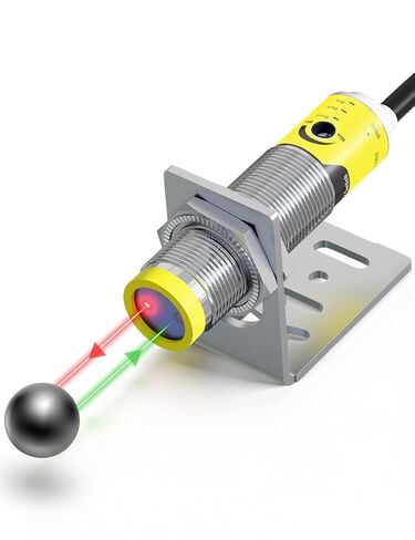 DIHOOL Photoelectric Proximity Sensor, Laser Motion Switch,IP65 Waterproof, Normally Open NPN NO, M16, 3 Wires,12V/24V Input(10-30VDC), Detection Distance Adjustable from 3cm to 80cm in Kuwait