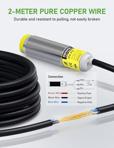 DIHOOL Photoelectric Proximity Sensor, Laser Motion Switch,IP65 Waterproof, Normally Open NPN NO, M16, 3 Wires,12V/24V Input(10-30VDC), Detection Distance Adjustable from 3cm to 80cm in Kuwait