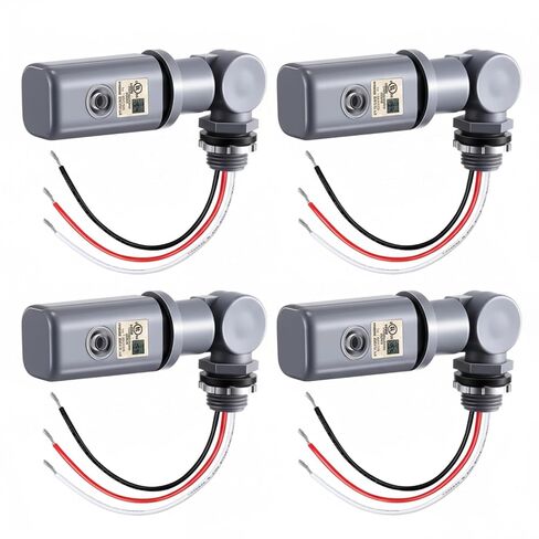 Photocell Sensor for Outdoor Light, 120-277VAC 50/60 Hz Swivel Mount Photocell IP54 Waterproof, Dusk to Dawn Sensor Photoelectric for High Power Loads in Commercial or Industrial(1 Pack) in Saudi Arabia