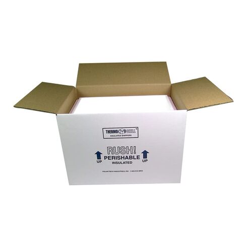 Polar Tech Thermo Chill 261/J50C Large Insulated Foam Container with Carton, Interior Dimensions 19 x 12 x 12.5 inches (L x W x D) in Kuwait