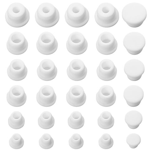 30Pcs 5 Sizes Silicone Hole Plug Waterproof 9.5-15mm - Rubber Stoppers Plugs White Bottle Stopper for Bottles Pipes Flower Pots - Round Stopper Seal Button Plugs in Saudi Arabia