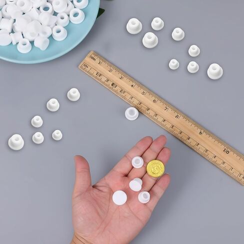 30Pcs 5 Sizes Silicone Hole Plug Waterproof 9.5-15mm - Rubber Stoppers Plugs White Bottle Stopper for Bottles Pipes Flower Pots - Round Stopper Seal Button Plugs in Saudi Arabia