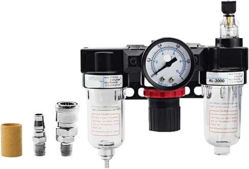 AC2000 Pressure Regulator Gauge 1/4" Air Compressor Filter Oil Moisture Separator for Water Filters Dehumidifie in Kuwait