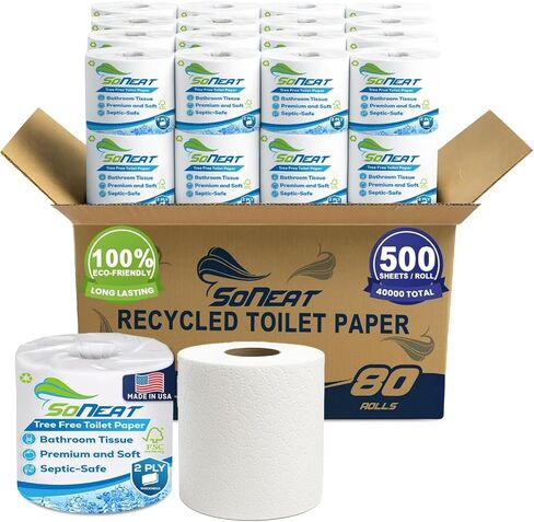 Premium 3-Ply Toilet Paper – 60 Rolls Ultra Soft, Strong, Septic-Safe Commercial Toilet Paper | Super Absorbent Bath Tissue | Ideal for Commercial, Home & RV Use (3-Ply, 60, Count) in Kuwait