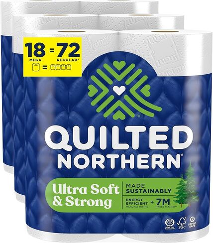 Quilted Northern Ultra Soft & Strong Toilet Paper, 9 Mega Rolls = 36 Regular Rolls, 5X Stronger*, Premium Soft Toilet Tissue in Kuwait
