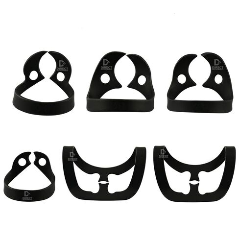 Black Color Coated Brinker Dental Clamps Rubber Dam Universal Tissue Retractors B1-B2-B3-B4-B5-B6 (Black) in Kuwait