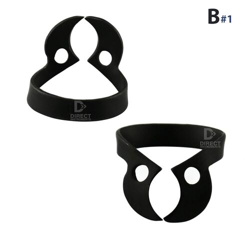 Black Color Coated Brinker Dental Clamps Rubber Dam Universal Tissue Retractors B1-B2-B3-B4-B5-B6 (Black) in Kuwait