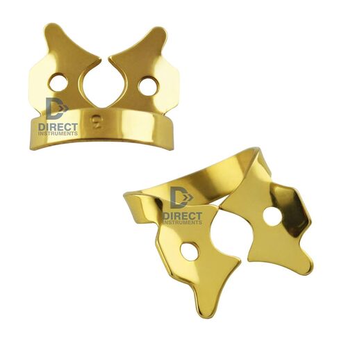 6 Pieces Set Dental Rubber Dam Clamps Winged Gold Color Coded Retractors Retainers in Kuwait