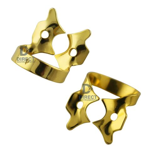 6 Pieces Set Dental Rubber Dam Clamps Winged Gold Color Coded Retractors Retainers in Kuwait