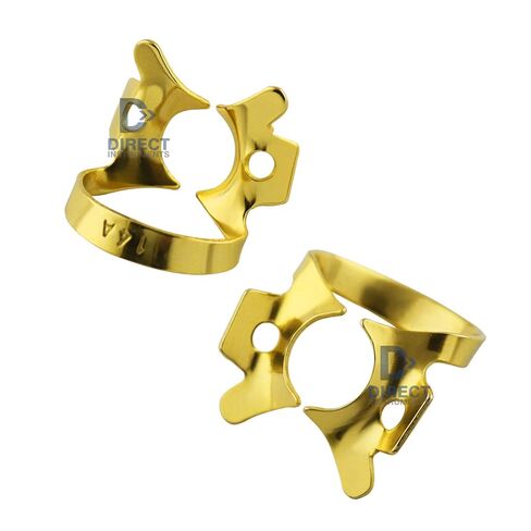 6 Pieces Set Dental Rubber Dam Clamps Winged Gold Color Coded Retractors Retainers in Kuwait
