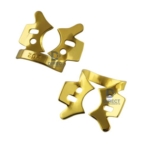 6 Pieces Set Dental Rubber Dam Clamps Winged Gold Color Coded Retractors Retainers in Kuwait