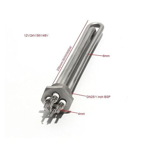 عنصر سخان المياه بالطاقة الشمسية 1 بوصة DN25 - 600 وات/900 وات DC12-48V، عنصر تسخين من الفولاذ المقاوم للصدأ 304 لتطبيقات الطاقة الشمسية (NPT، 24V-300W) in Kuwait
