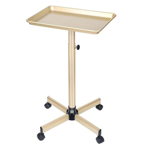 Salon Tray, Champagne Gold Salon Rolling Trays, Tattoo Service Trays Cart with Adjustable Height, Tattoo Tray on Wheels, Ideal Use As Tattoo Tray&Deantal Tray, No-Rusting in Kuwait