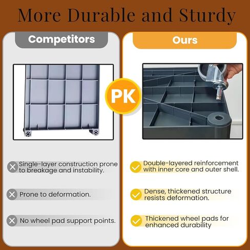 3 Tier Utility Cart on Wheels 660 lbs Load Capacity Heavy Duty Food Cart for Kitchen Warehouse Garage Restaurant, Rolling Trolley Utility Shelf with Casters for Storage and Transportation in Kuwait