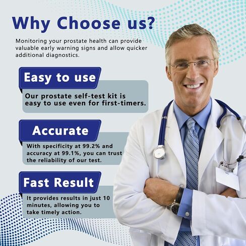 طقم اختبار PSA في المنزل PSA Health، طقم اختبار PSA | اختبار PSA المنزلي في 10 دقائق. دقيقة للغاية، وسهلة القراءة والاستخدام. نتائج سريعة | يشمل جميع مكونات الاختبار in Kuwait