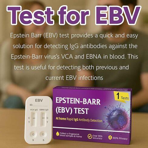 EBV at-Home Test Kit | Detects IgG Response to VCA & EBNA | 15-Minute Rapid Result | Easy Fingerstick Sample in Saudi Arabia