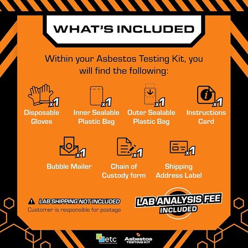 etc Asbestos Home Testing Kit DIY Sample Collection with NVLAP Accredited Lab Fee Included, Asbestos Test Kit, Protect Your Home & Family in Saudi Arabia