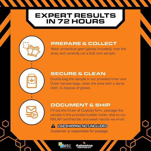 etc Asbestos Home Testing Kit DIY Sample Collection with NVLAP Accredited Lab Fee Included, Asbestos Test Kit, Protect Your Home & Family in Saudi Arabia