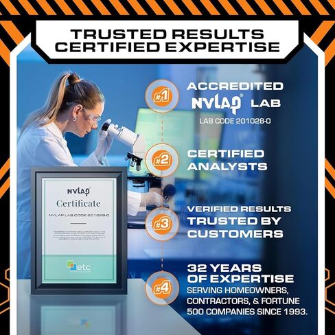 etc Asbestos Home Testing Kit DIY Sample Collection with NVLAP Accredited Lab Fee Included, Asbestos Test Kit, Protect Your Home & Family in Saudi Arabia