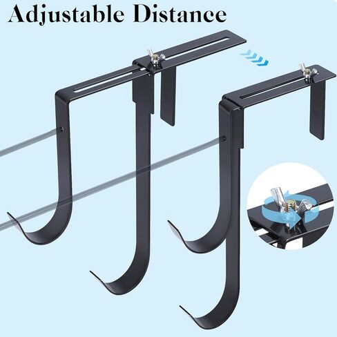 2PCS Pool Fence Hooks Pool Pole Hanger for Swimming Ring,Towel,Adjustable Pool Float Organizer Storage Rack Swimming Accessories Equipment,Indoor and Outdoor Storage,Space-Saving in Kuwait