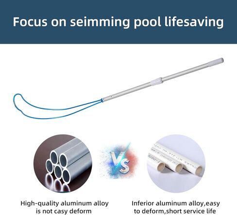 Safety Hook Pool Pole，Swimming Pool Safety Hook with 3.3 Foot Aluminum Telescopic Poles Emergency Life Preserving Saving Rescue Equipment for Drowning Swimmers/Cleaning Pool Walls in Kuwait