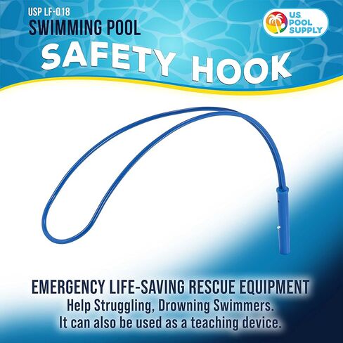 خطاف أمان لحمام السباحة من الولايات المتحدة - معدات إنقاذ إنقاذ الحياة في حالات الطوارئ، يساعد السباحين الذين يعانون من الغرق، حافظة تعليمية - سبيكة ألومنيوم قوية، يتم ربطها بأعمدة تلسكوبية مقاس 1-1/4 بوصة in Kuwait