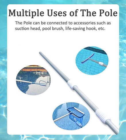 Pool Safety Hook with 12 Ft Rescue Pole, Pool Rescue Hook with Aluminum Telescopic Poles, Swimming Pool Safety Equipment (12 Ft Rescue Pole with Hook) in Saudi Arabia