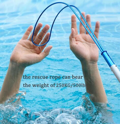 Pool Safety Hook with 12 Ft Rescue Pole, Pool Rescue Hook with Aluminum Telescopic Poles, Swimming Pool Safety Equipment (12 Ft Rescue Pole with Hook) in Saudi Arabia